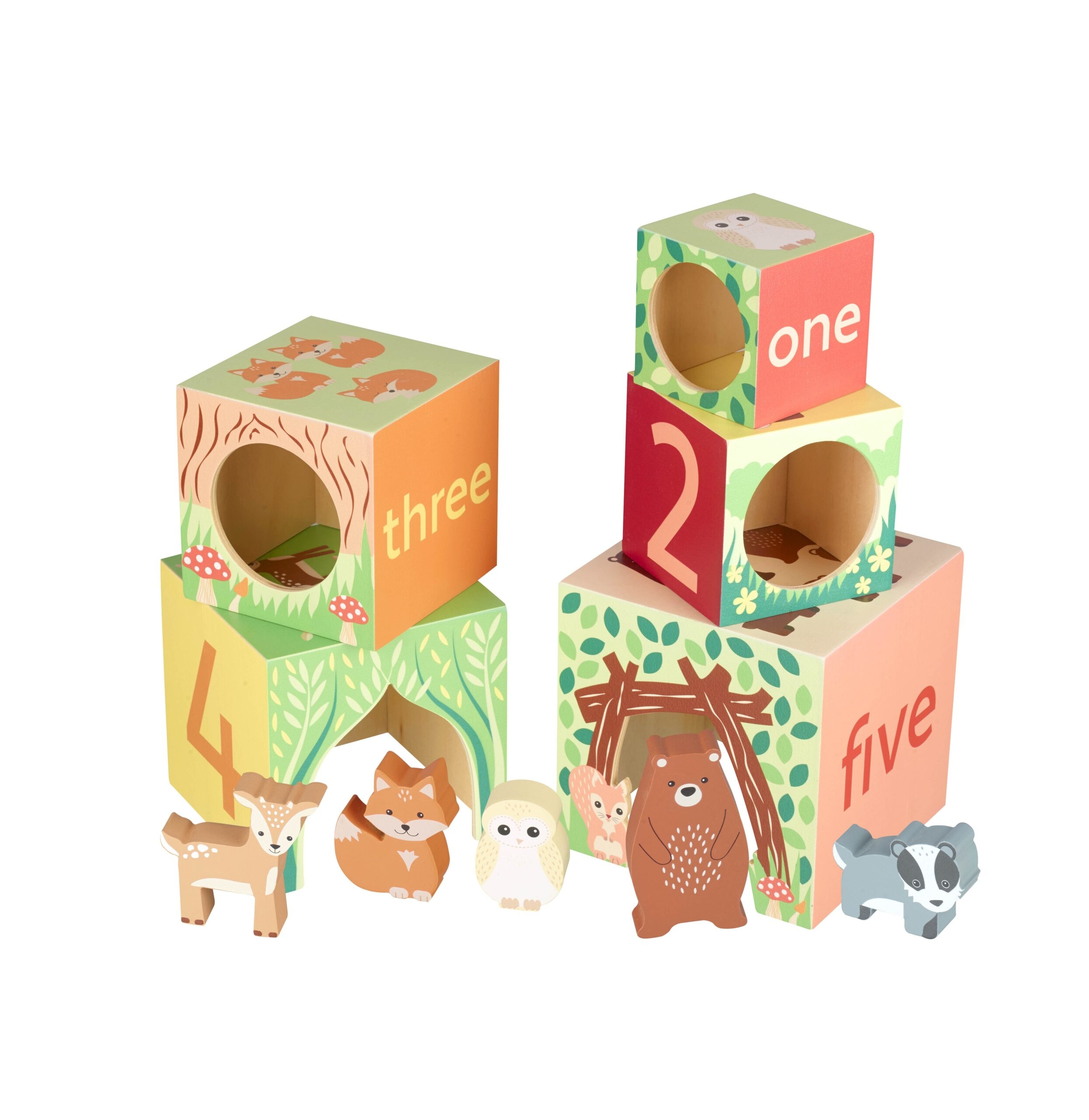 Κύβοι Στοίβαξης Woodland Orange Tree Toys
