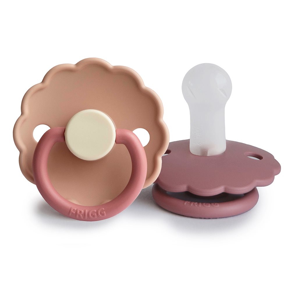 Σετ 2 Πιπίλες Σιλικόνης FRIGG Daisy Little Darling/Cream 6-18 Μηνών
