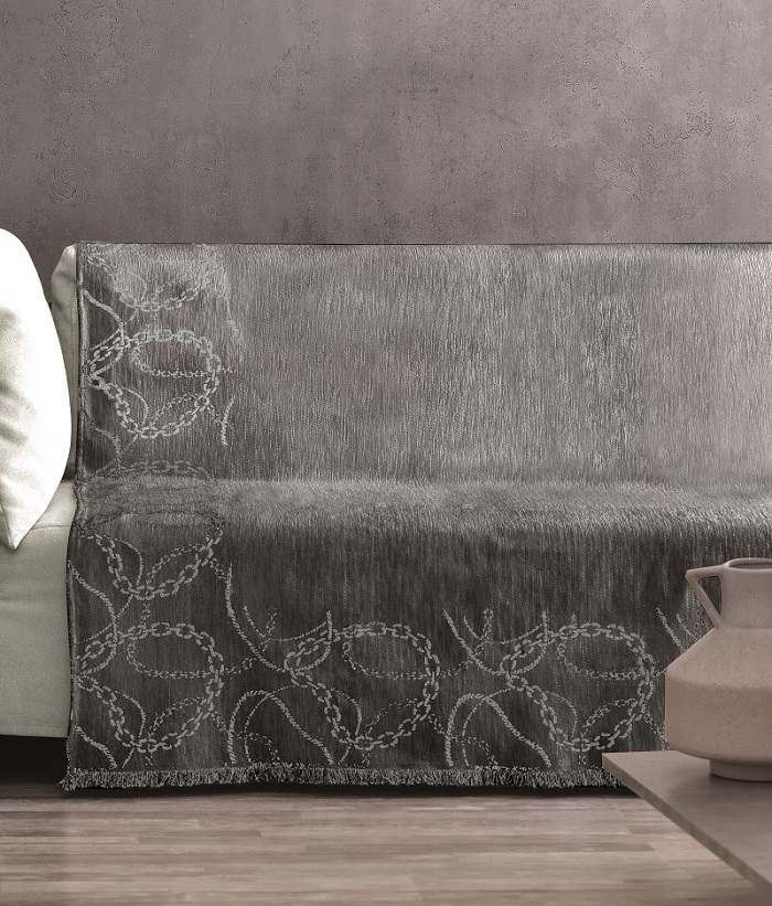 MONOΘ.ΡΙΧΤΑΡΙ CADENA GREY2 180Χ180 100% CHENILLE