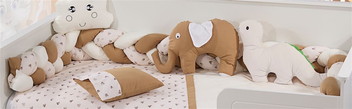 Πάντα Πλεξούδα bebe Τρίχρωμη 25 Μήκος 220 cm White-Golden Beige 65/35 Cott/Pol