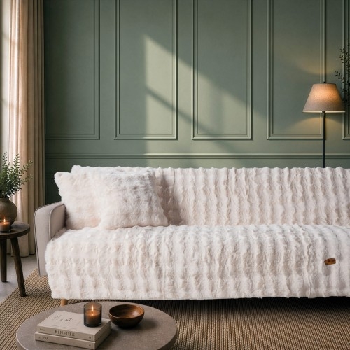 Ριχτάρι Αντιολισθητικό  Haaland 01 Ivory - Τριθέσιο 180x300cm