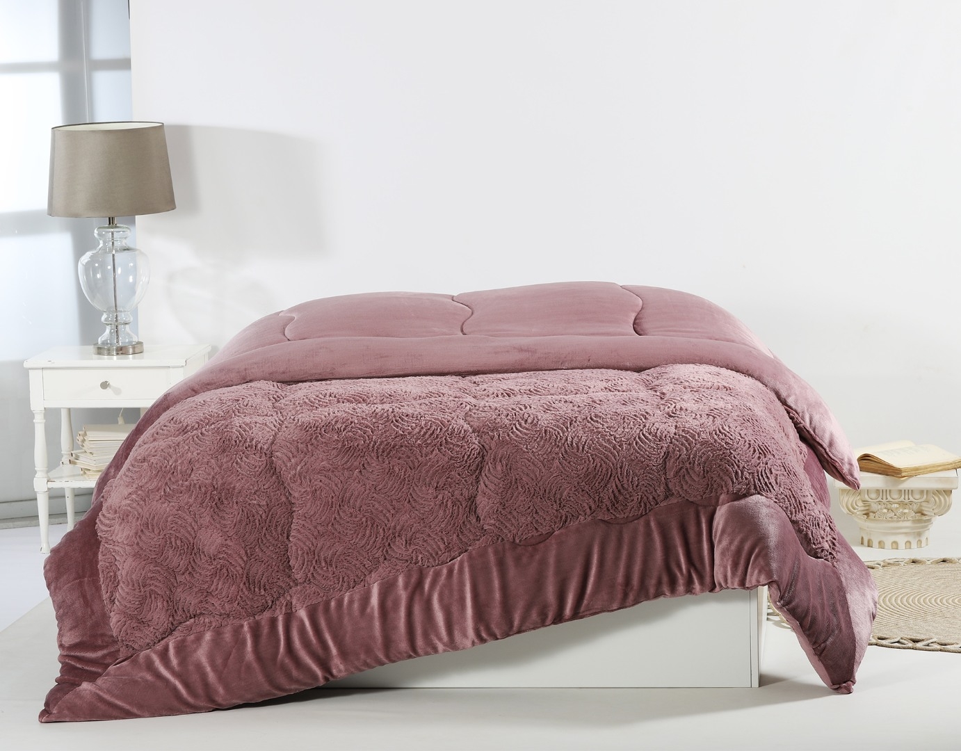 Κουβερτοπάπλωμα pv plush (240cm x 260cm) rust red