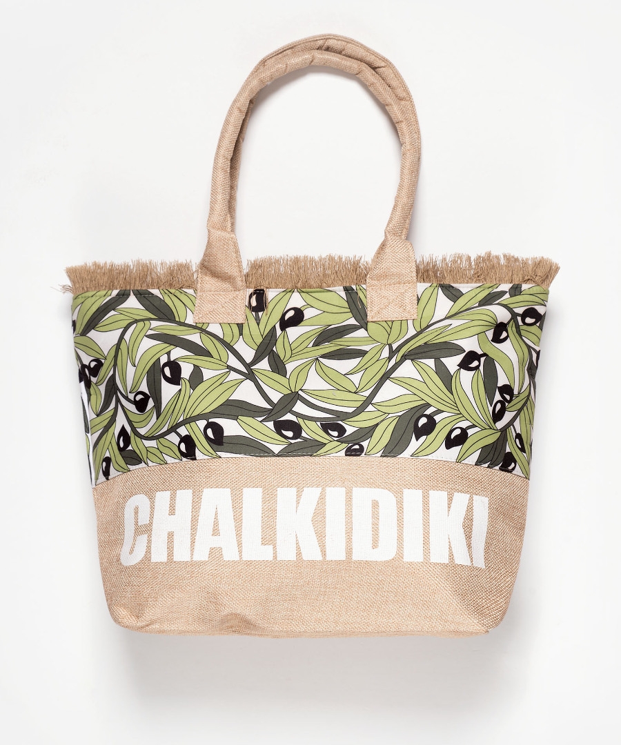 Τσάντα με χερούλι (49cm x 15cm x 34cm) ελιά CHALKIDIKI