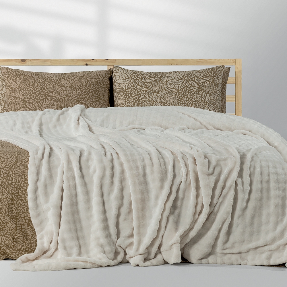 LINO Κουβέρτα Ημίδιπλη Διπλής Όψης 160x220 Kvall Off White