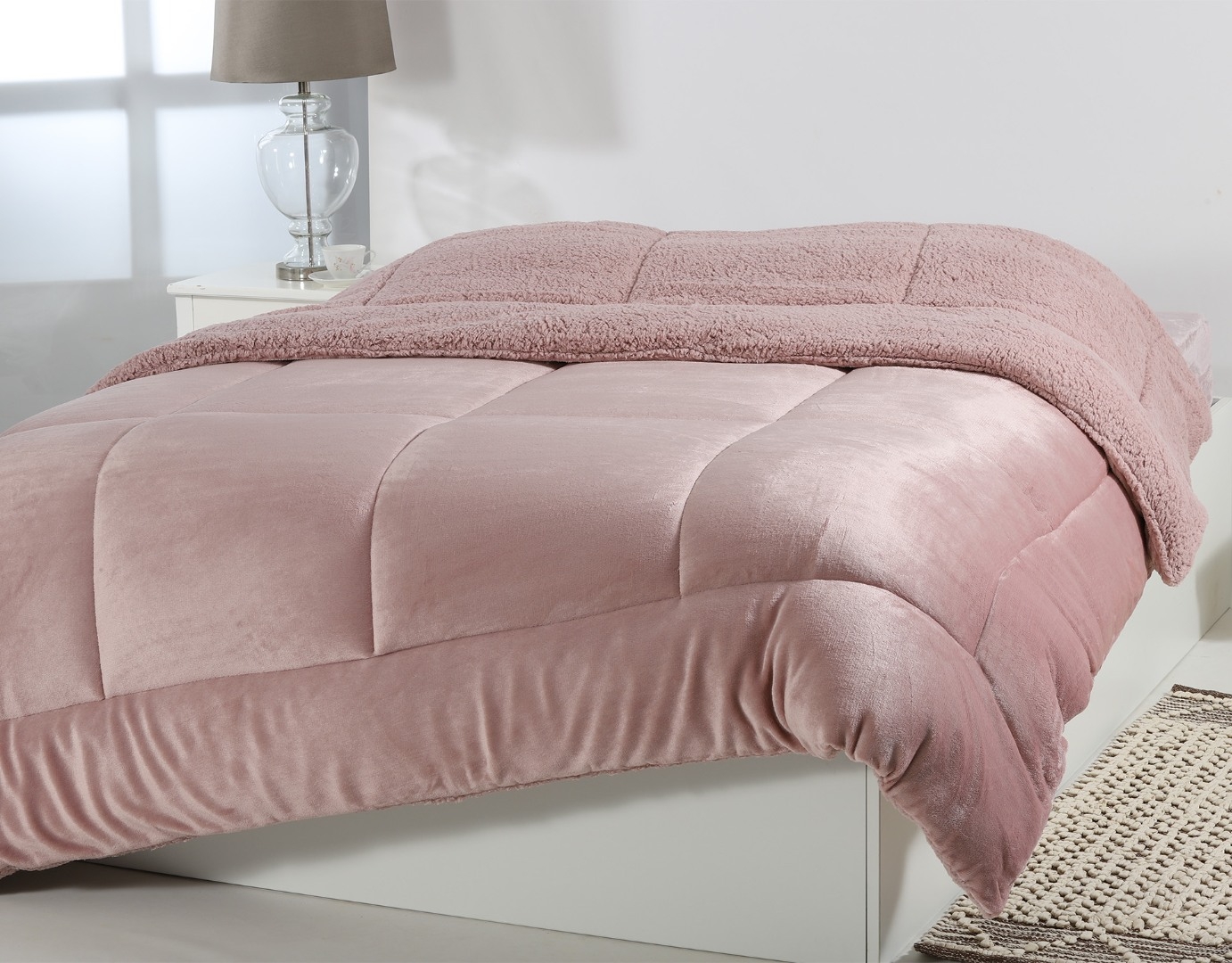 Κουβερτοπάπλωμα solid (240cm x 260cm) old rose