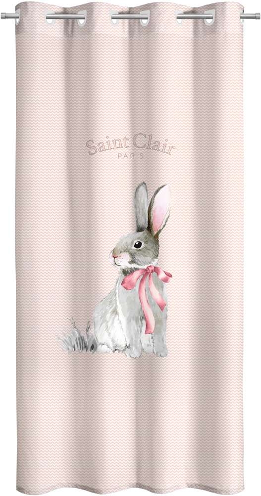 Κουρτίνα Soft - Touch Lapin Pink με Τρουκς 