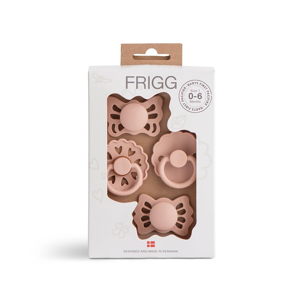 Σετ 4 Πιπίλες FRIGG - Floral Heart Blush 0-6 Μηνών
