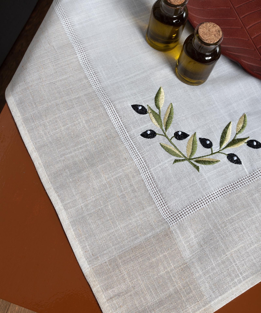 Σετ 3 τεμαχίών bg23a (40cm x 110cm 2x40cm x 40cm) ivory με μαύρη ελιά