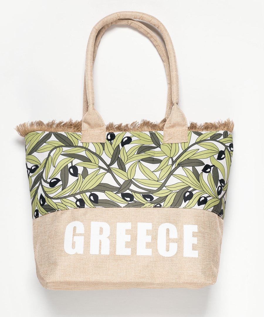 Τσάντα με χερούλι (49cm x 15cm x 34cm) ελιά GREECE