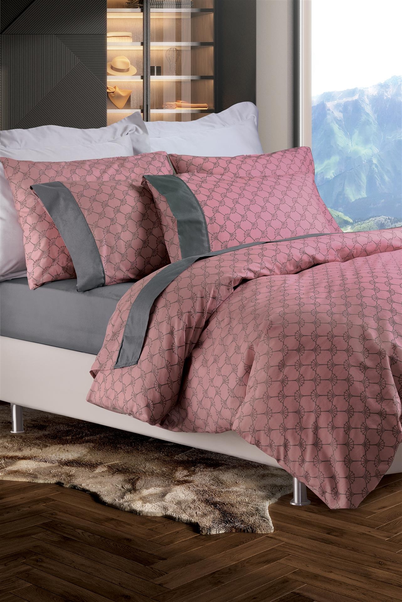 ΣΕΤ ΘΗΚΗ M  DIAMONDS  160Χ240CM 50X70CM 100% COTTON 144TC