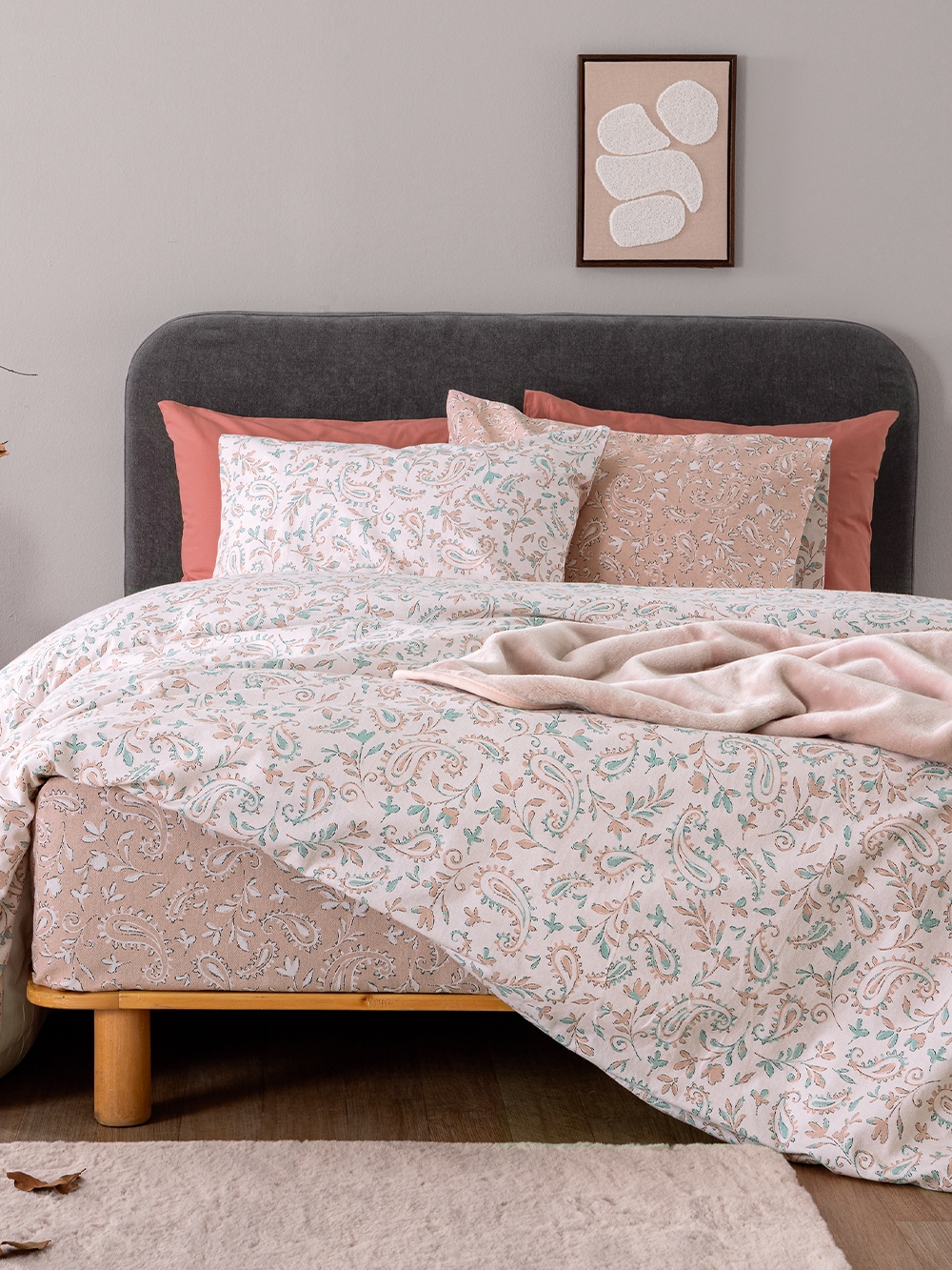 Σετ Σεντόνια Υπέρδιπλα Flannel Beauty 240x265 FB0247 Χωρίς Λάστιχο