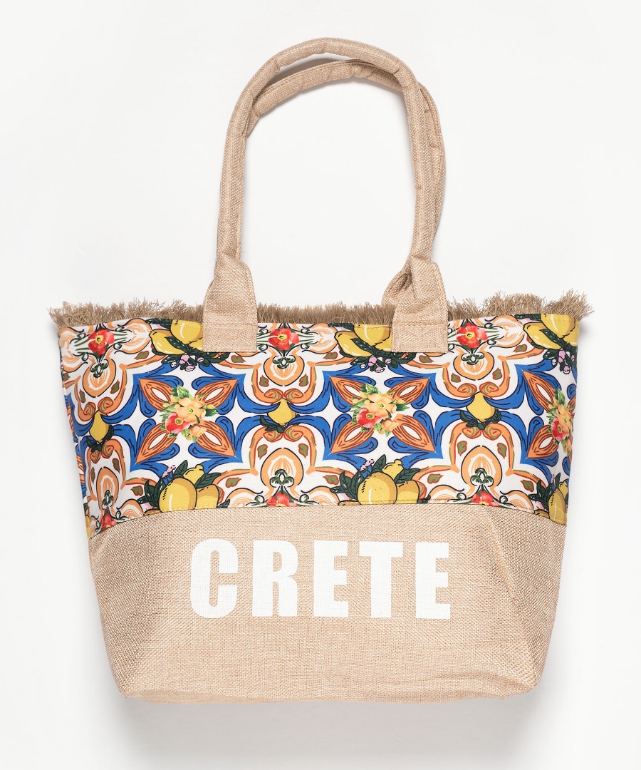 Τσάντα με χερούλι (49cm x 15cm x 34cm) λεμόνι 1 CRETE