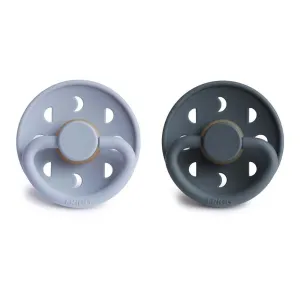 Σετ 2 Πιπίλες Latex FRIGG Moon Phase Powder Blue/Slate 0-6 Μηνών