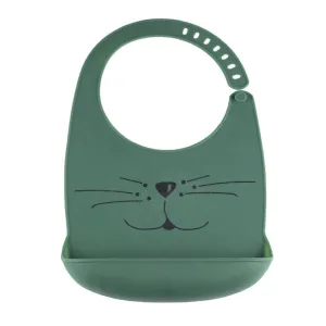 Σαλιάρα Σιλικόνης Cat Πράσινο - Trois Kilos Sept