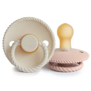 Σετ 2 Πιπίλες Latex FRIGG Rope Blush/Cream 0-6 Μηνών