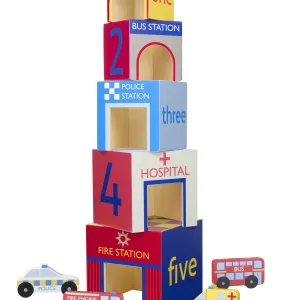 Κυβοι Στοίβαξης Emergency Services Orange Tree Toys