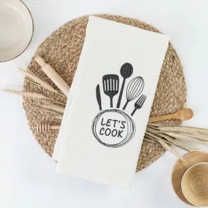 Ποτηρόπανα Κουζίνας Waffle Let's Cook