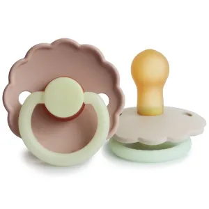 Σετ 2 Πιπίλες Latex Νυκτός FRIGG Daisy Blush/Cream 0-6 Μηνών