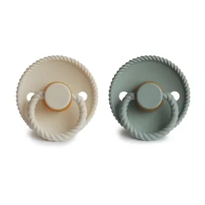Σετ 2 Πιπίλες Latex FRIGG Rope Cream/Sage 6-18 Μηνών