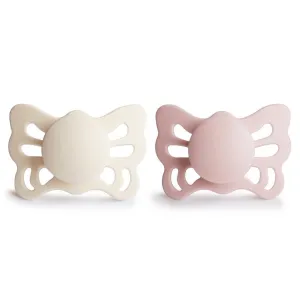 Σετ 2 Ανατομικές Πιπίλες Σιλικόνης FRIGG Butterfly Cream/Blush 0-6 Μηνών
