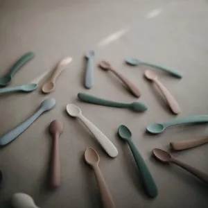 Σετ 2 Μακριά Κουταλάκια Σιλικόνης Cambridge Blue/Shifting Sand - Mushie