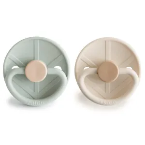 Σετ 2 Πιπίλες Σιλικόνης FRIGG Little Viking Sage/Cream 6-18 Μηνών
