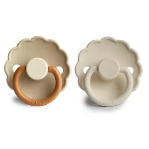 Σετ 2 Πιπίλες Σιλικόνης FRIGG Daisy - Desert/Cream 6-18 Μηνών