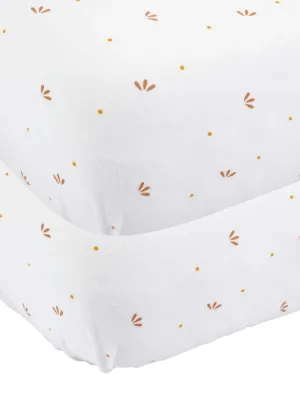 Σετ 2 Κατωσέντονα με Λάστιχο 50x83cm Λευκό/Καμηλό - Trois Kilos Sept