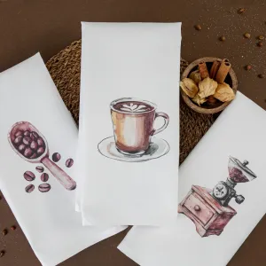Ποτηρόπανα Κουζίνας Coffee Σετ 3ΤΜΧ