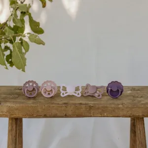 Σετ 2 Πιπίλες Latex FRIGG Fairytale Twilight Mauve/Primrose 0-6 Μηνών