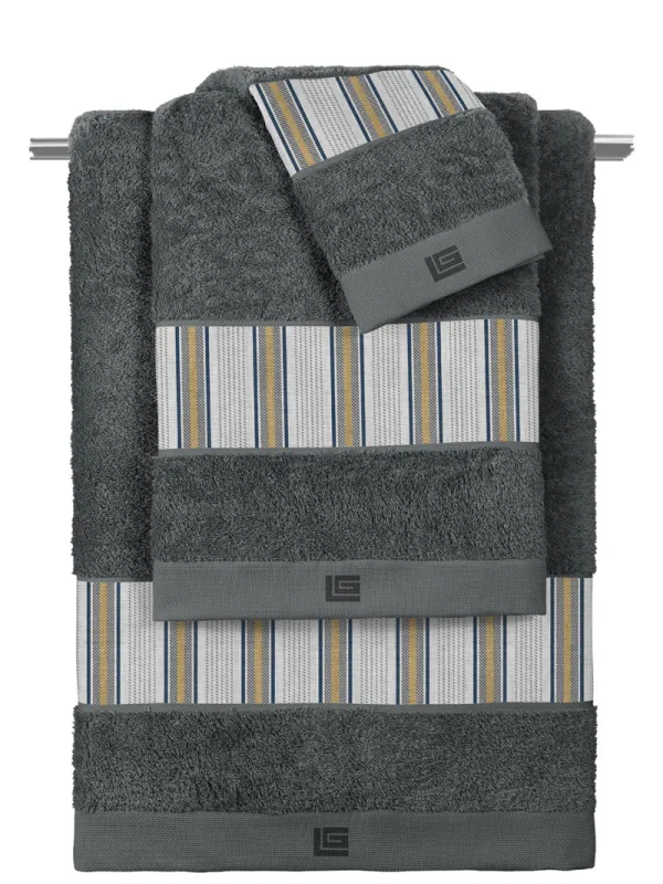 Προϊόν Σετ 3τμχ Πετσέτες Pinstripe Grey-Anthracite Εικόνα