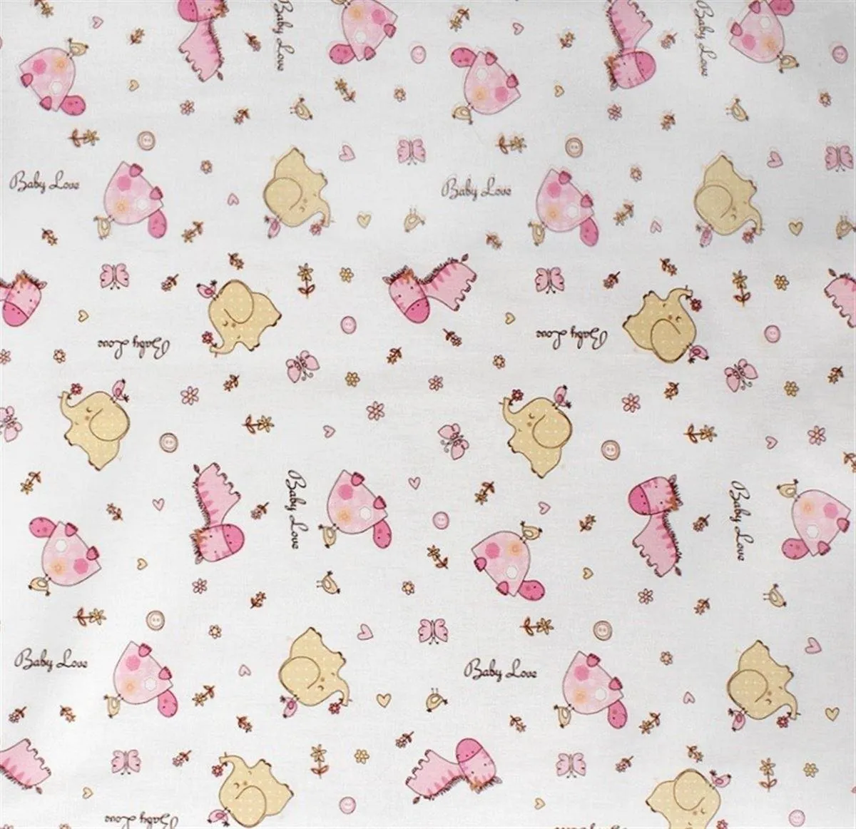 Σεντονάκι Λίκνου bebe Elephant 072 80X110 White-Pink 100% Cotton Flannel