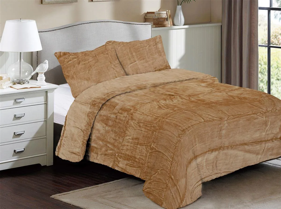 Κουβέρτα Coral Fleece Solid 02 160X220 Beige 100% Polyester