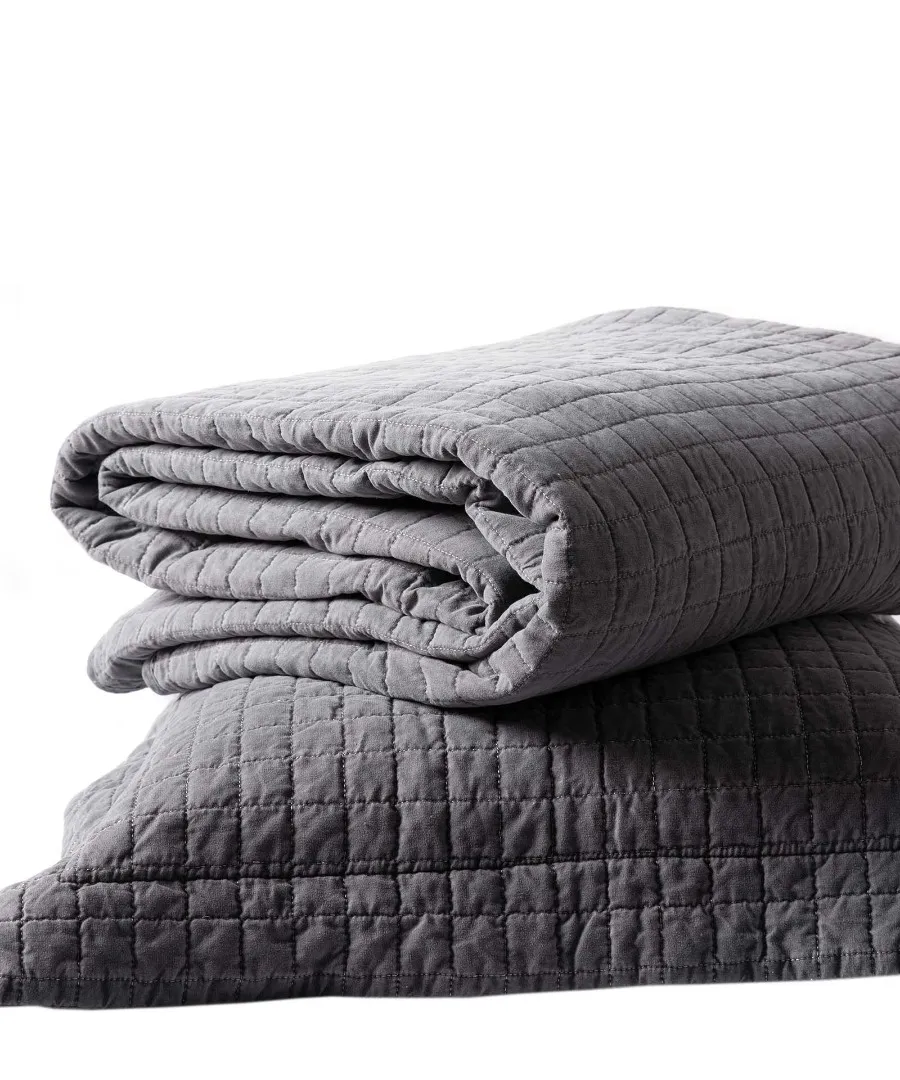 ΚΟΥΒΕΡΛΙ σετ (220cm x 240cm + 2 x 50cm x 70cm)  STONEWASHED GREY