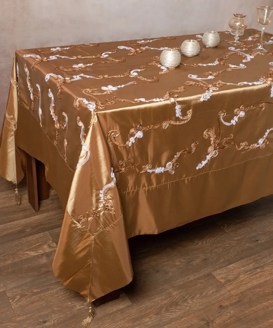 Σατέν Τραπεζομάντηλο ( 180cm x 220cm ) 6271 Χρυσό