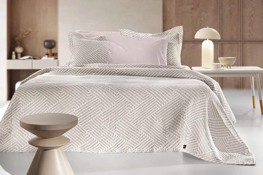 Κουβέρτα Lupo Beige - White 