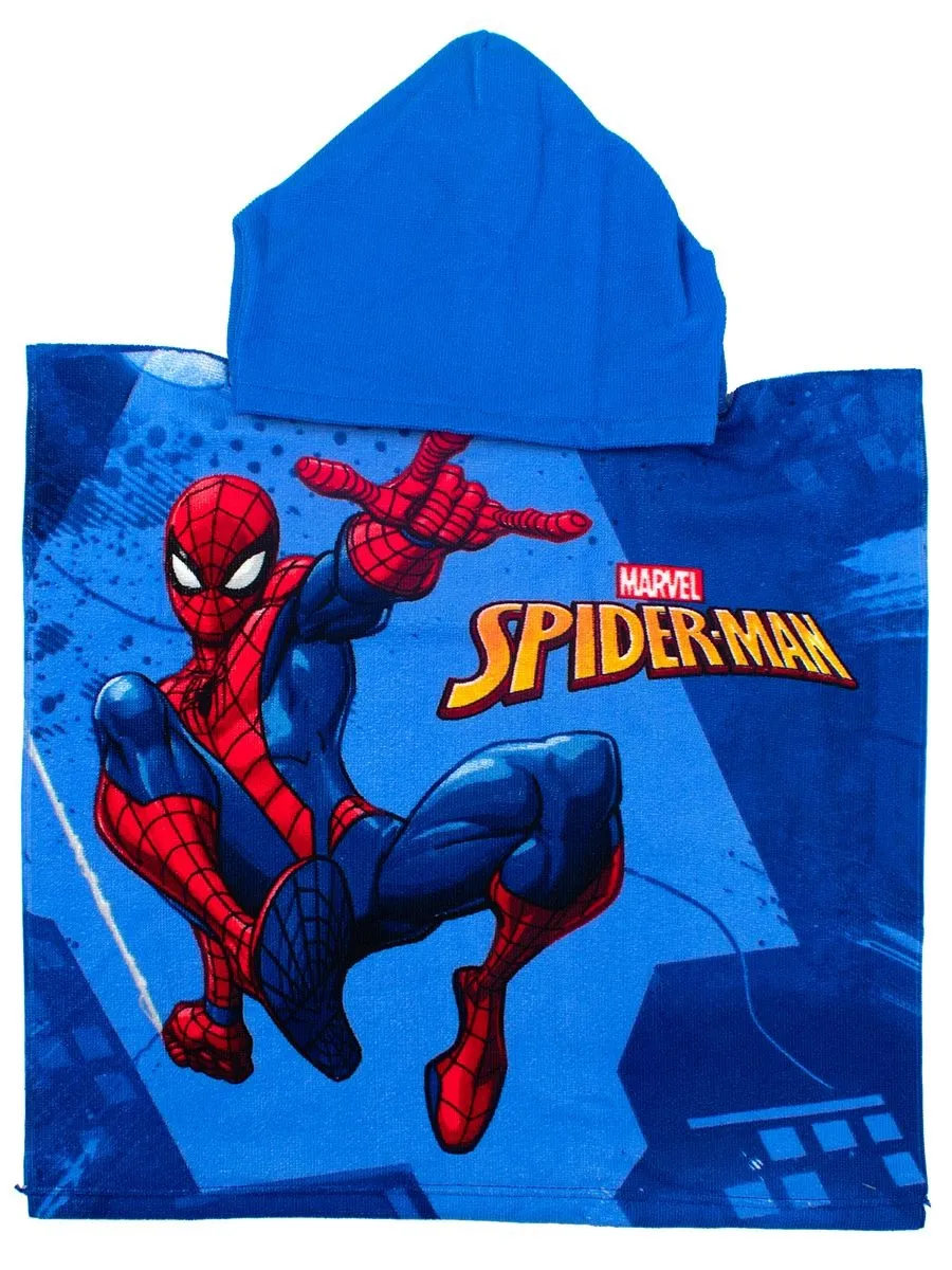 Πόντσο Θαλάσσης Quick Dry Marvel Spider-Man 538 50x100 Sky Blue-Blue 100% Microfiber