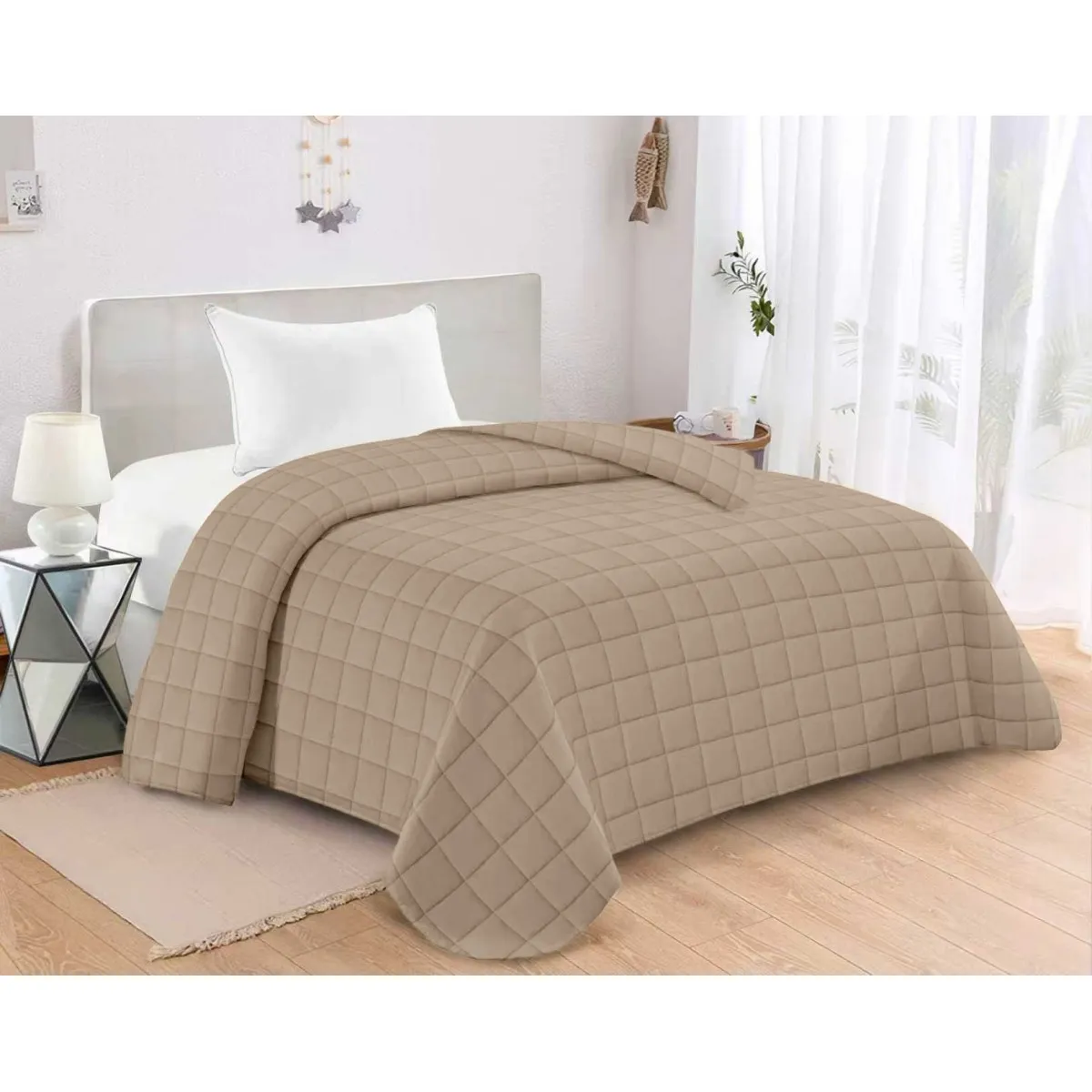 ΚΟΥΒΕΡΛΙ ΚΑΠΙΤΟΝΕ ΥΠΕΡΔΙΠΛΟ 220Χ240 ADAM HOME ANTEL MOCHA