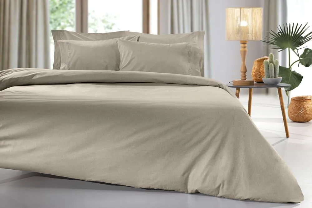Σεντόνι Color Plus Taupe με Λάστιχο 