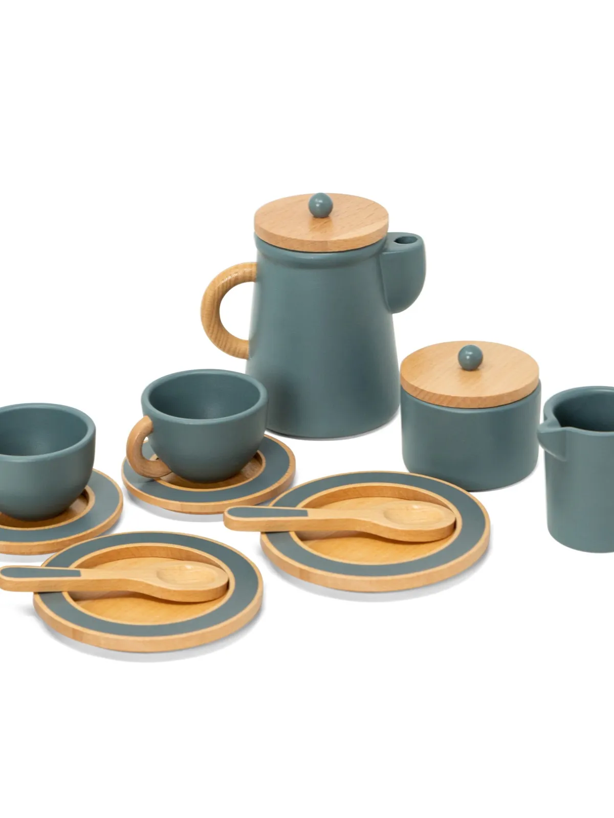 Ξύλινο Σερβίτσιο Τσαγιού Πράσινο - Mama Memo