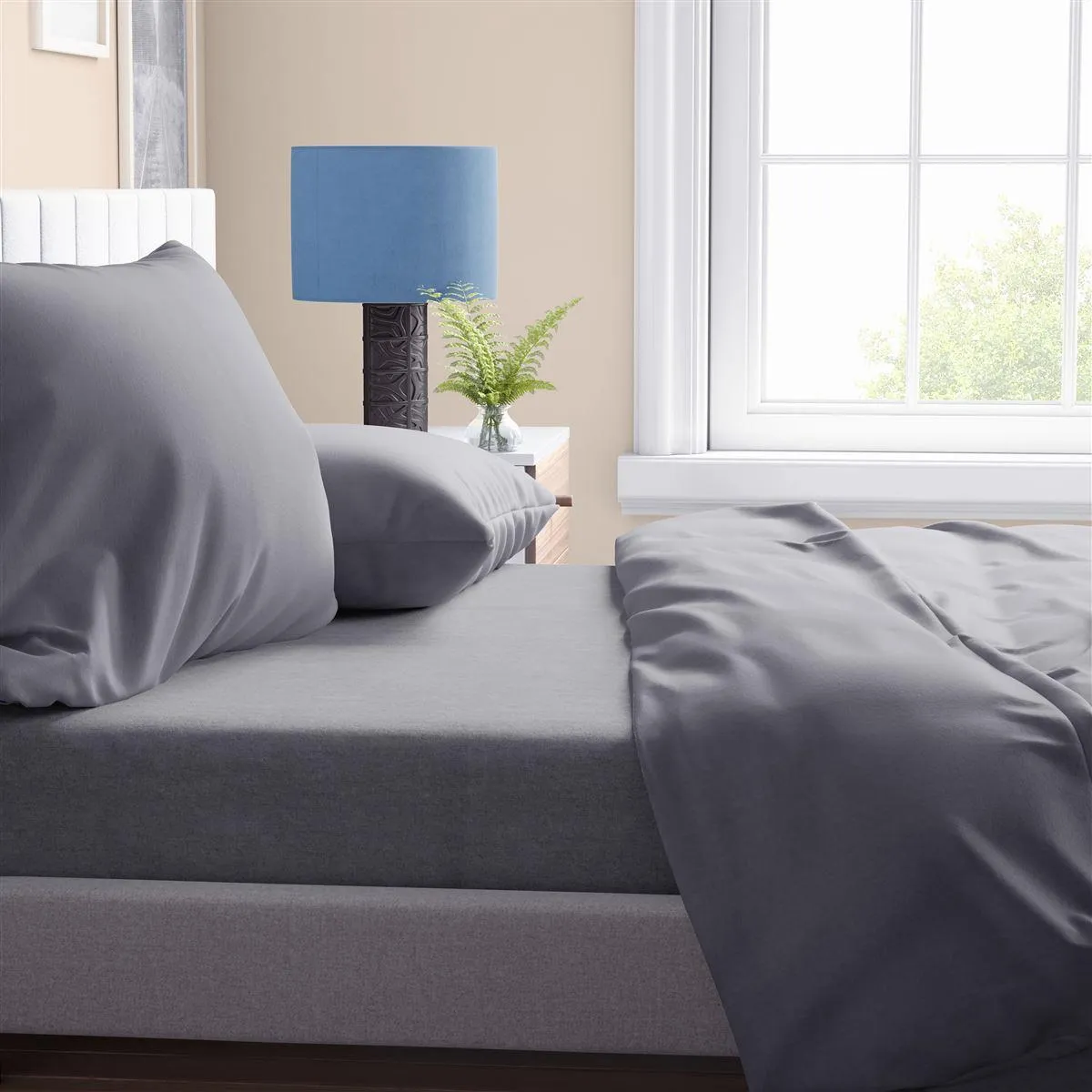 ΣΕΝΤΟΝΙΑ ΣΕΤ 4 τεμ Solid 495 220X240 Dark grey Cotton 100%
