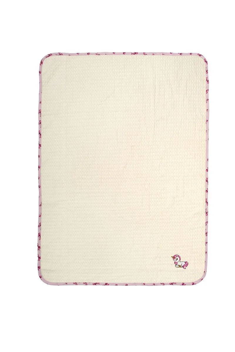 Κουβέρτα Πικέ Με Κέντημα bebe Unicorn 189 100X160 Ecru-Pink 100% Cotton