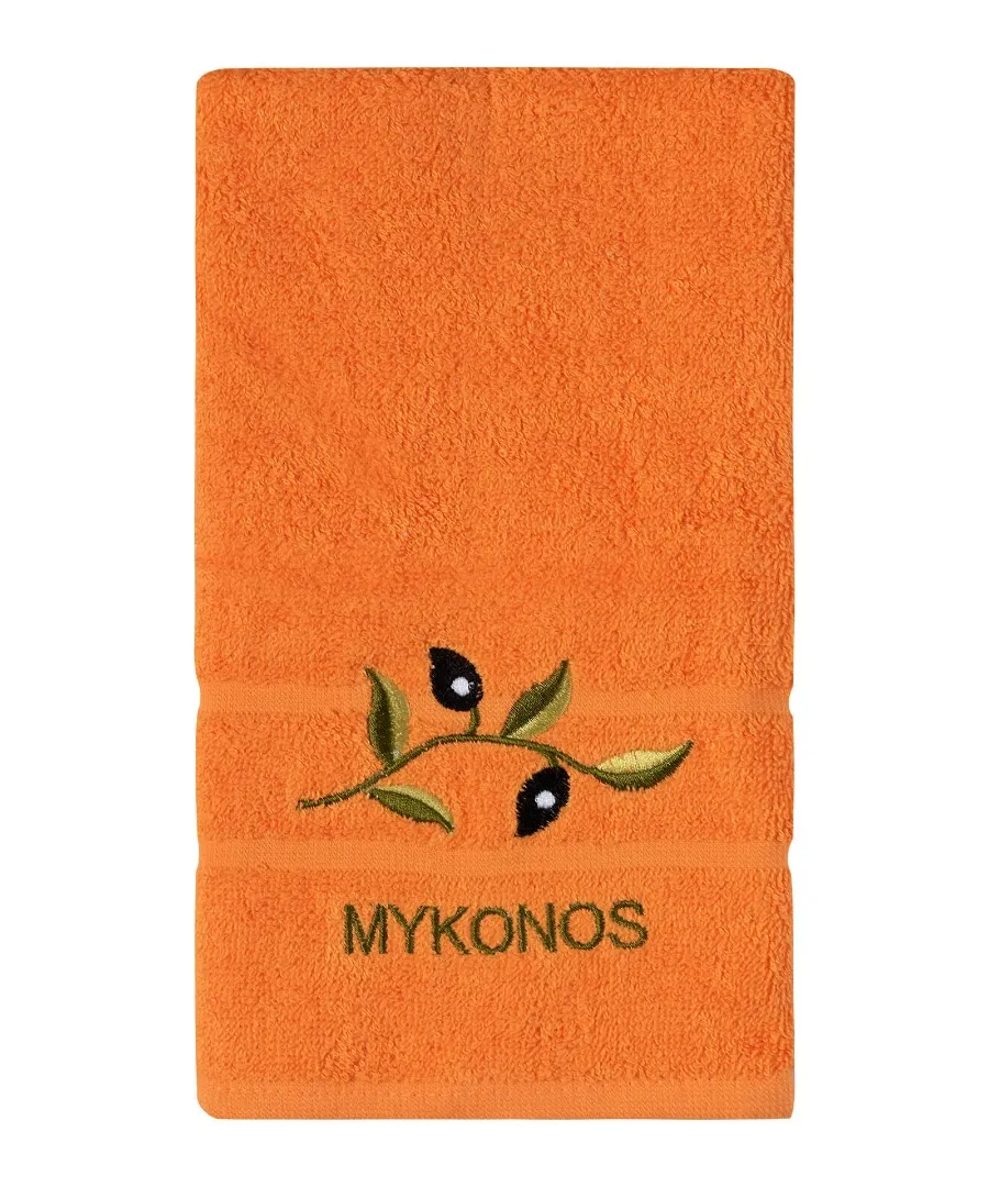 Πετσέτα Προσώπου (50cm x 100cm) Πορτοκαλί με Κλαδί ΜΥΚΟΝΟΣ