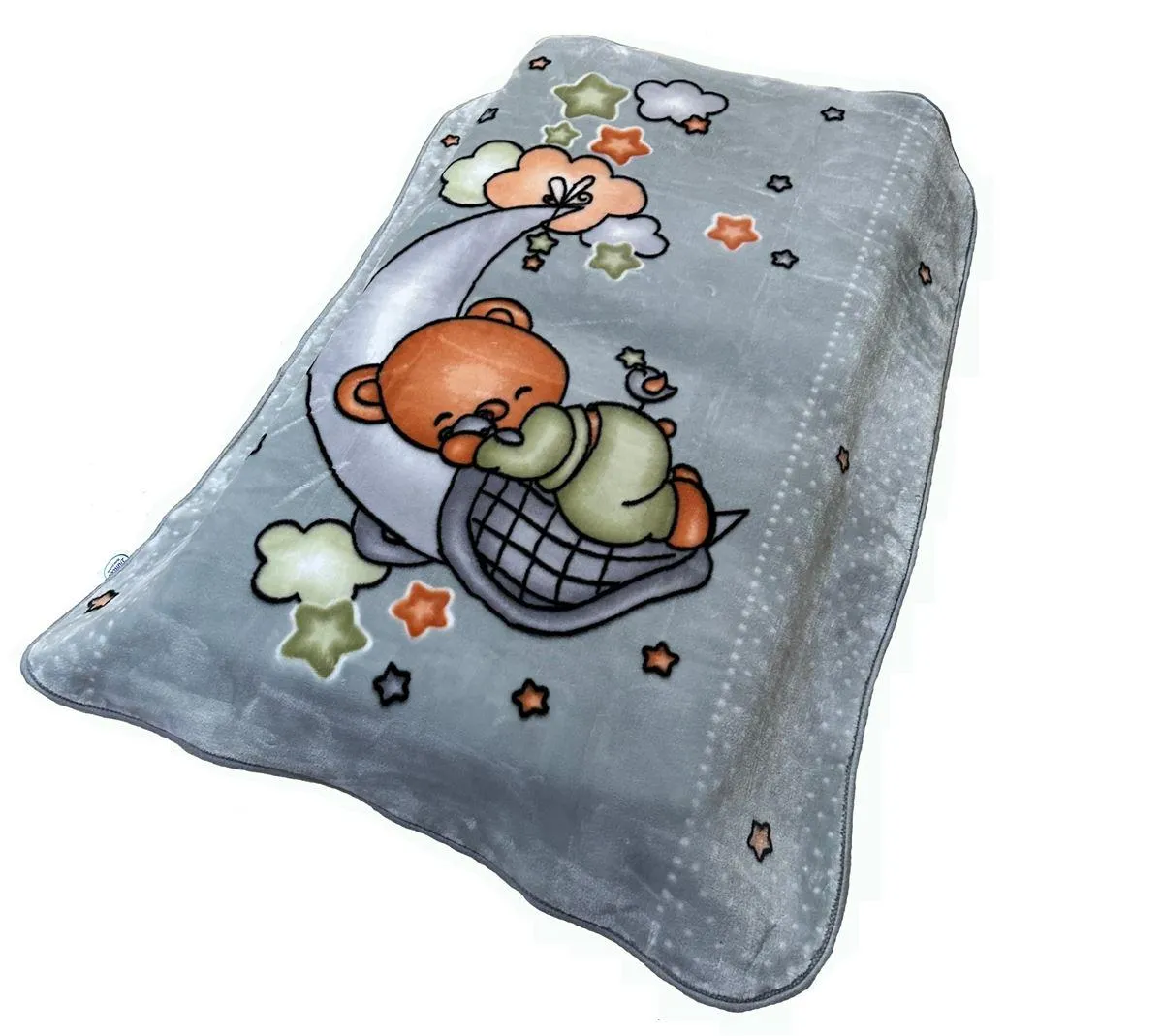 DIMcol Κουβέρτα Βελουτέ Bebe Crescent Moon Light Grey