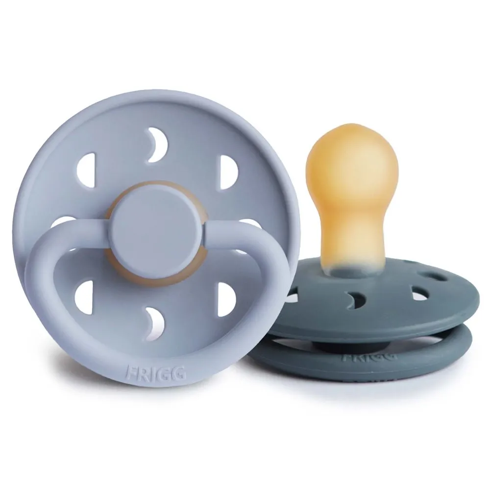 Σετ 2 Πιπίλες Latex FRIGG Moon Phase Powder Blue/Slate 0-6 Μηνών