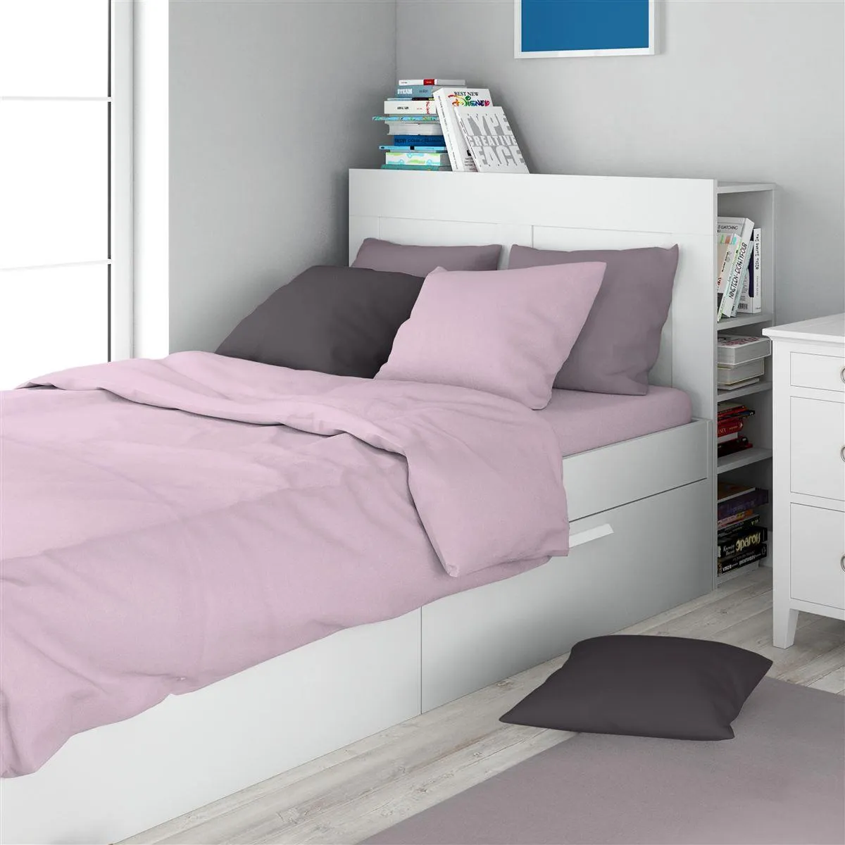 Σεντόνι Σετ 2 τεμ Solid 506 160X240 Light Purple 100% Cotton