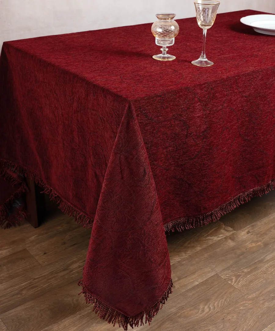 Σενίλ τραπεζομάντηλο 055 (200cm x 280cm) μπορντώ