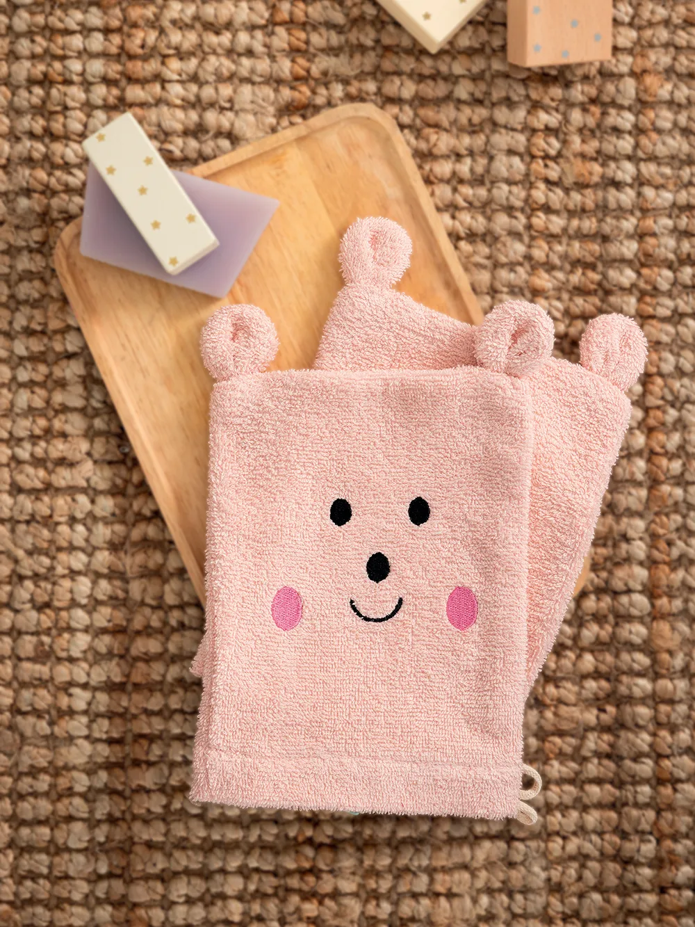 Σετ γάντια μπάνιου πετσετέ Baby Bath 17x23 BG100 PINK