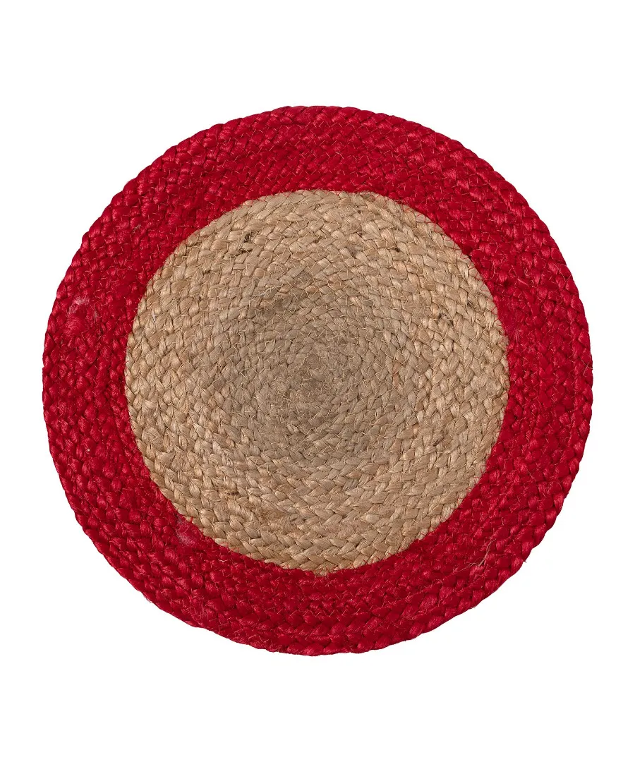 Σουπλά γιούτα (38cm) natural/red