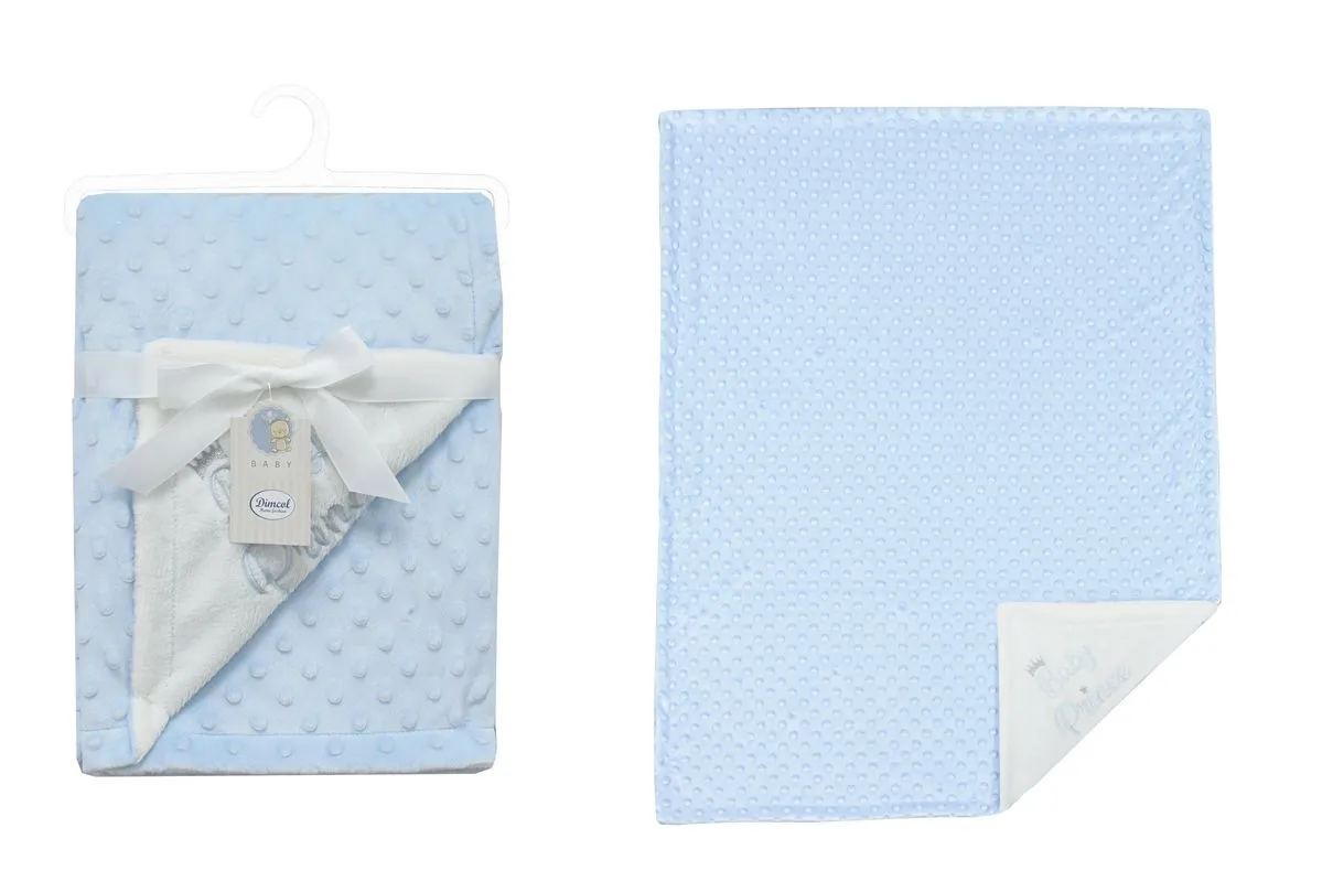 Κουβέρτα Minky Bubble bebe 420 gr/m² Prince 33 75X100 Sky Blue 100% Polyester